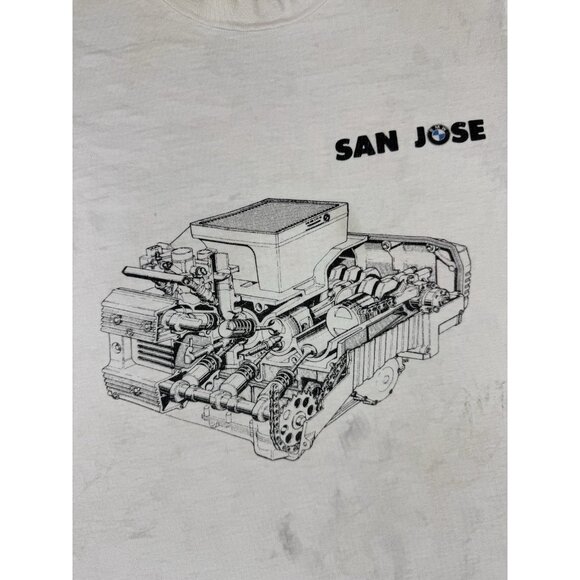 Rare Vintage 80s BMW San Jose California Ride Safely Hanes Small Tee Thrashed T - Picture 3 of 15